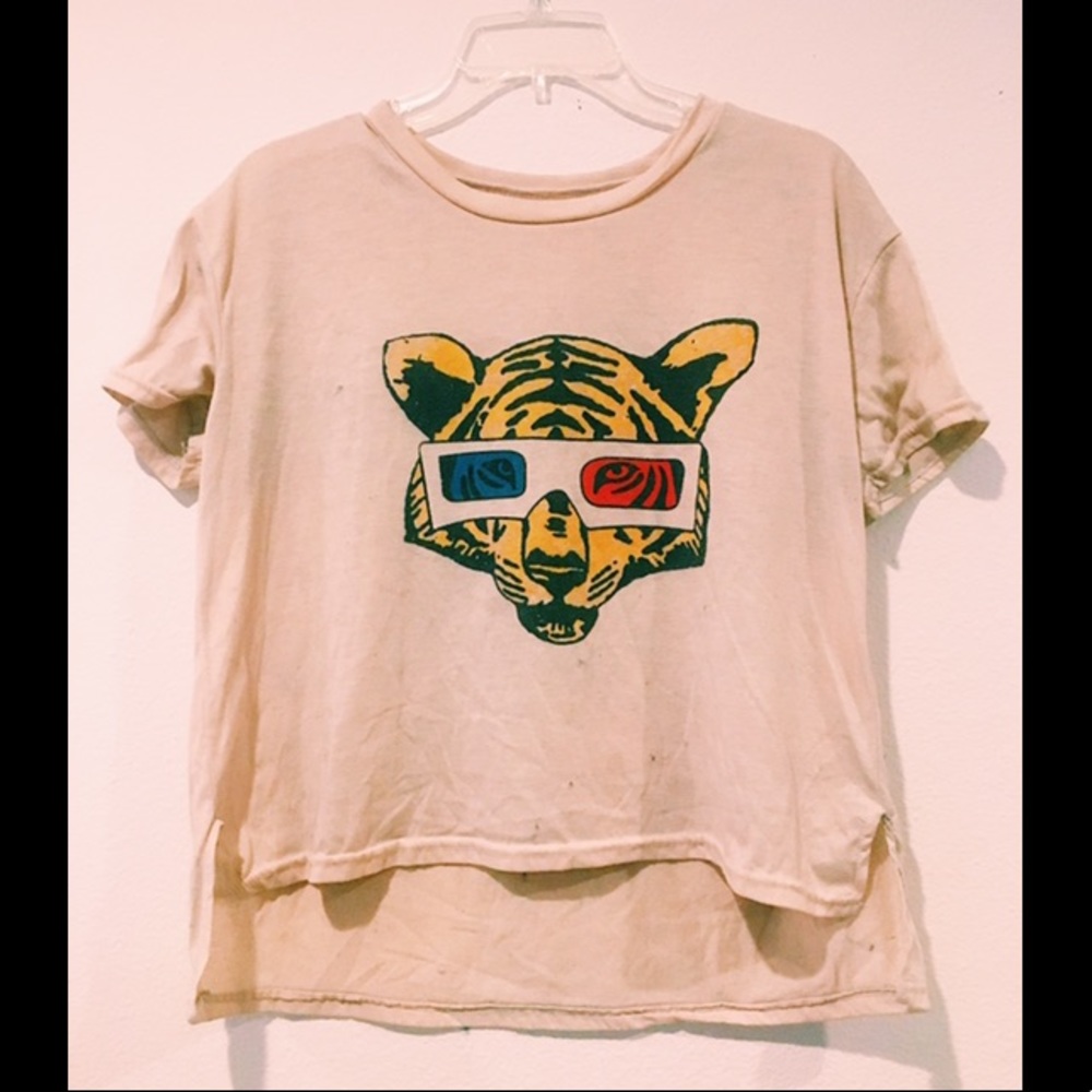 PEACH SHIRT WITH 3D GLASSES TIGER